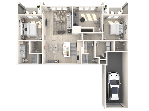 Floor plan for 3 beds, 2 baths, 1467 sqft